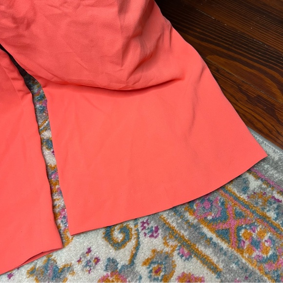 Trina Turk Cold Shoulder Ruffle Trouser Josephine Coral Jumpsuit Size 12 NWT - Picture 7 of 16